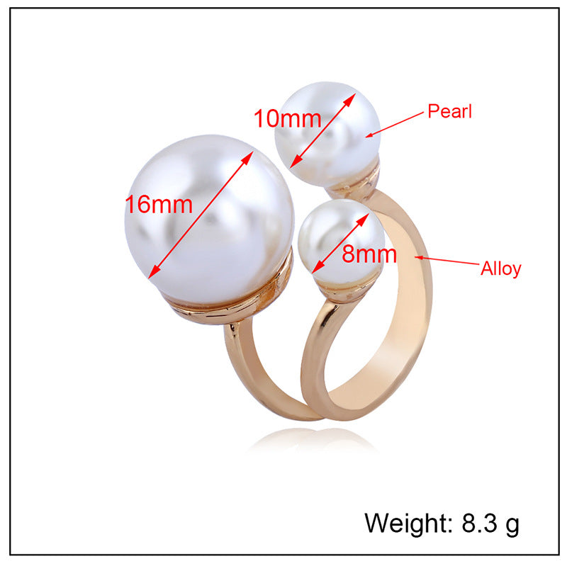 Minimalist Pearl Ring | Statement Ring | Adjustable Ring | Faux Pearl