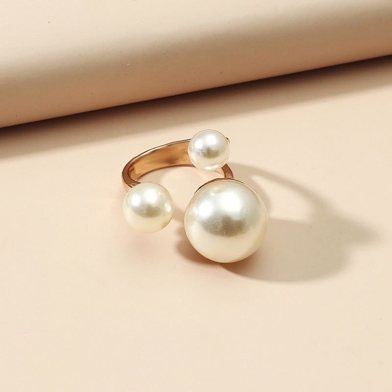 Minimalist Pearl Ring | Statement Ring | Adjustable Ring | Faux Pearl