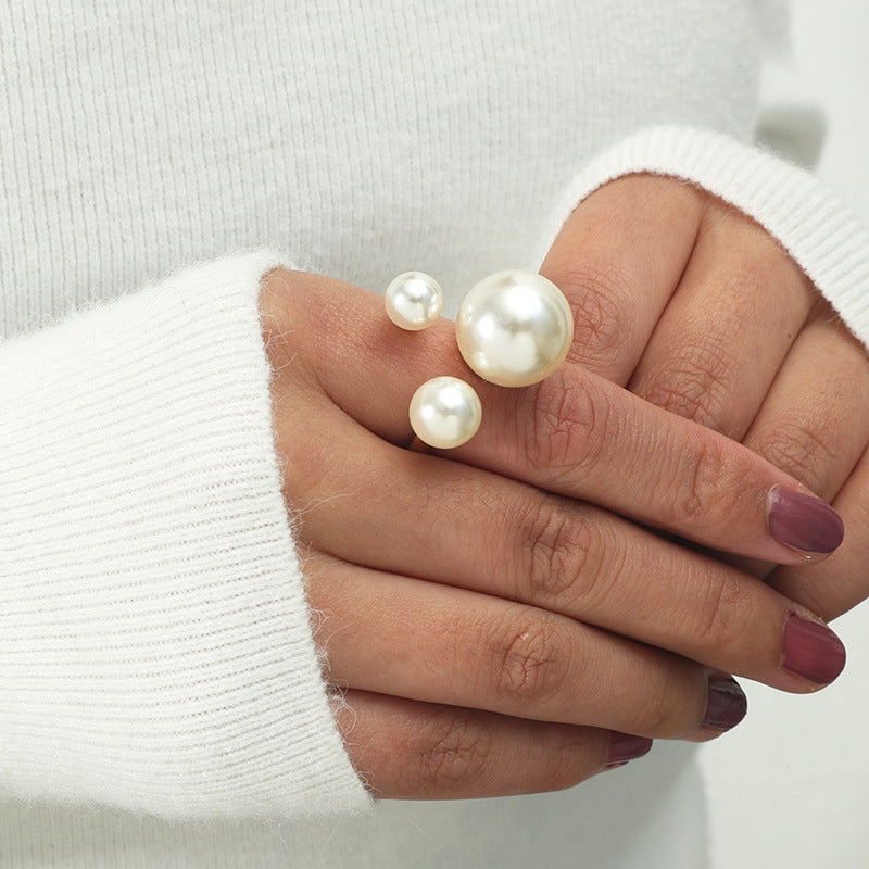 Minimalist Pearl Ring | Statement Ring | Adjustable Ring | Faux Pearl