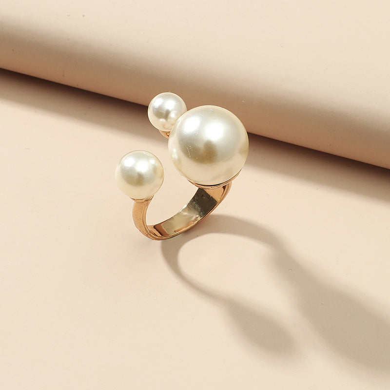 Minimalist Pearl Ring | Statement Ring | Adjustable Ring | Faux Pearl