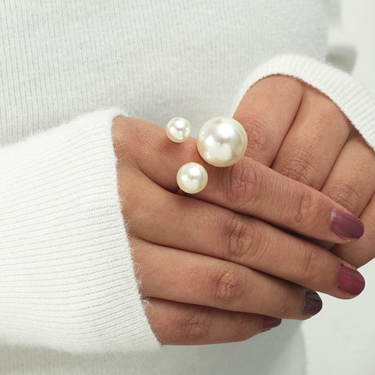 Minimalist Pearl Ring | Statement Ring | Adjustable Ring | Faux Pearl