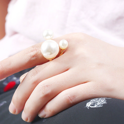 Minimalist Pearl Ring | Statement Ring | Adjustable Ring | Faux Pearl