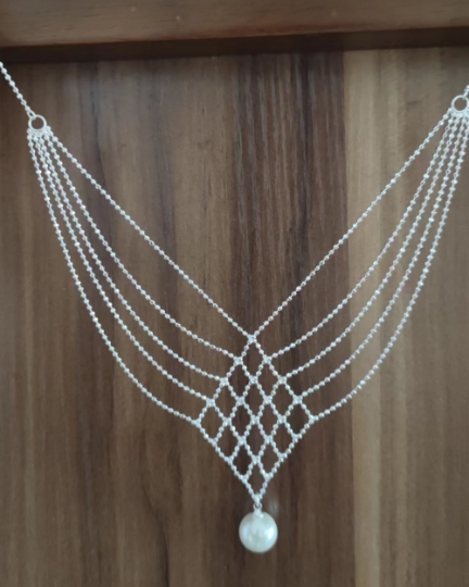 Gold Lace Chain Necklace | 12mm Pearl Necklace | Layering Necklace