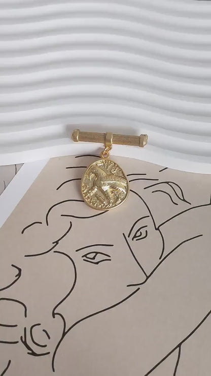 ゴールドイーグルコインブローチ