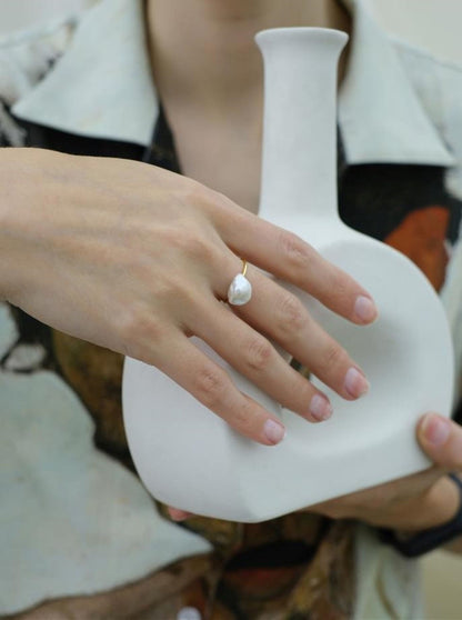 women-Ring-freshwater pearl-gold