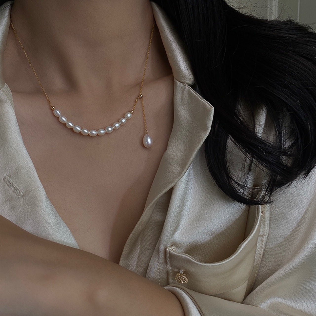 women-Necklace-freshwater pearl-gift for her