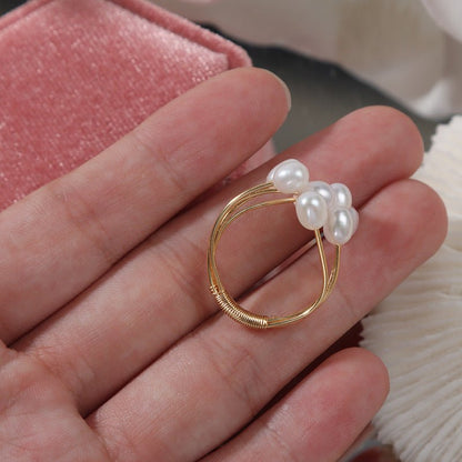 women-Ring-freshwater pearl-gold