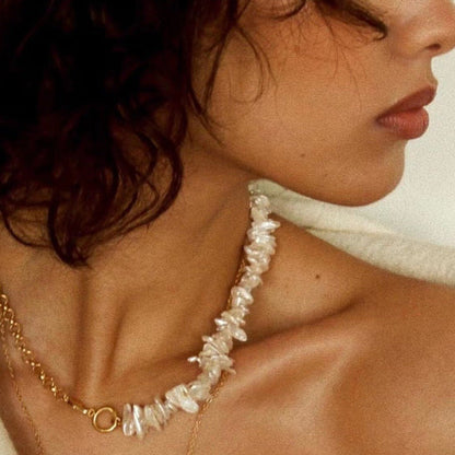 women-Necklace-boho-freshwater pearl